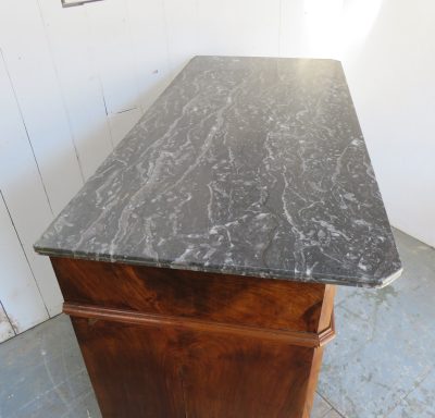 Antique French Burr Walnut & Marble Top Chest Of Drawers - Image 3