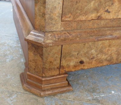 Antique French Marble Top & Burr Walnut Chest Of Drawers - Image 12