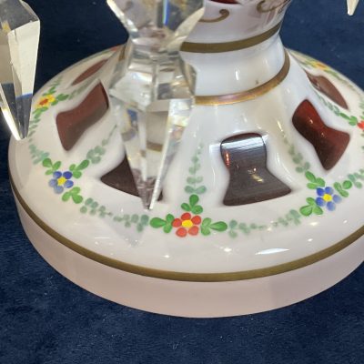 LUSTRES OVERLAY CRANBERRY PAINTED GLASS - Image 7
