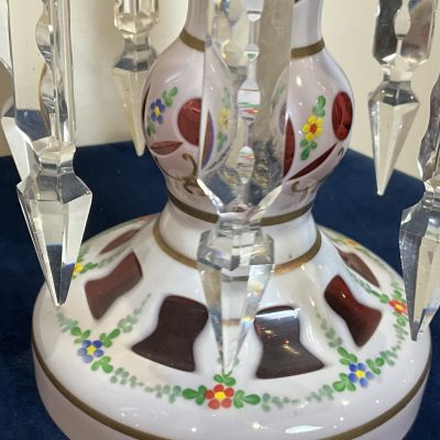 LUSTRES OVERLAY CRANBERRY PAINTED GLASS - Image 8