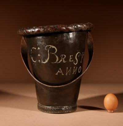 Dated 1776 High Quality Leather Dutch Fire Bucket. - Image 2