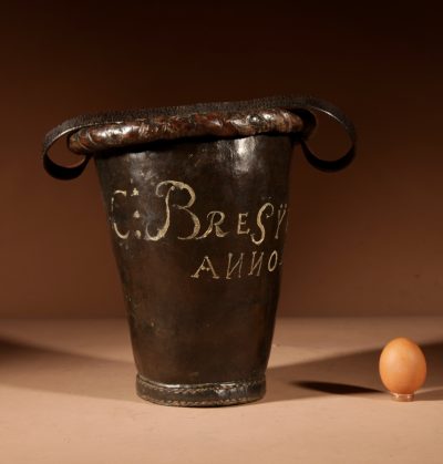 Dated 1776 High Quality Leather Dutch Fire Bucket. - Image 3