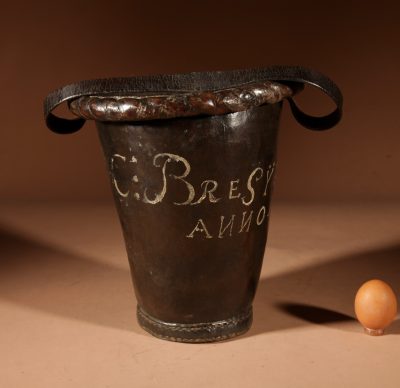Dated 1776 High Quality Leather Dutch Fire Bucket. - Image 4