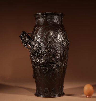 Beautiful Large Bronze Japanese Dragon Vase Meiji Period 1868-1912 - Image 2