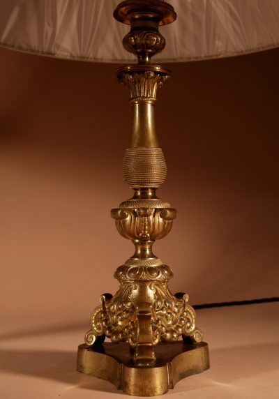 A Pair of Original Cast Brass Table Lamps.  - Image 2