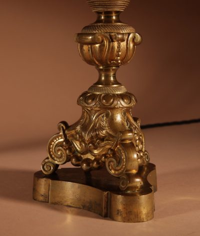 A Pair of Original Cast Brass Table Lamps.  - Image 5