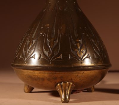 Amsterdam School Very Stylish Brass Original Table Lamp. - Image 4