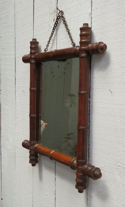 Antique French Faux Bamboo Mirror - Image 2