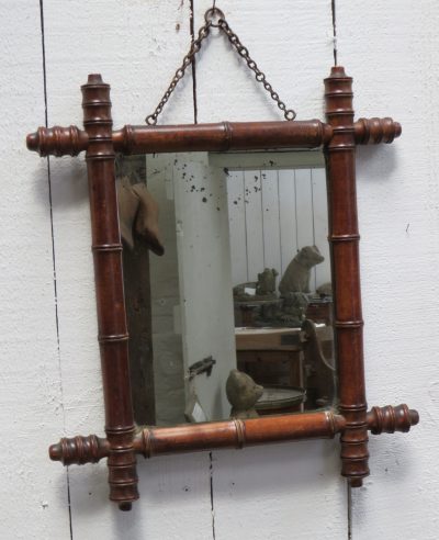 Antique French Faux Bamboo Mirror - Image 7