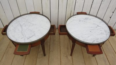 Near Pair Of Marble Top Side Tables - Image 4