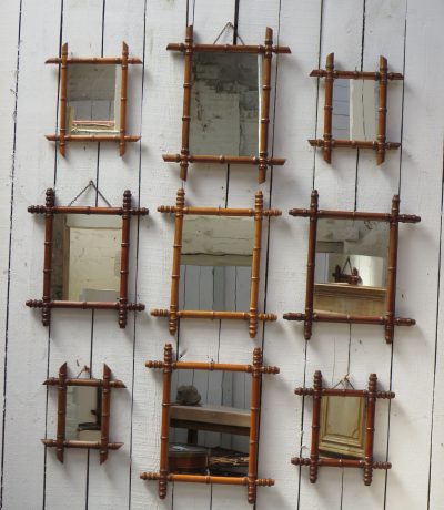 Set Of Nine Antique Faux Bamboo Mirrors - Image 8