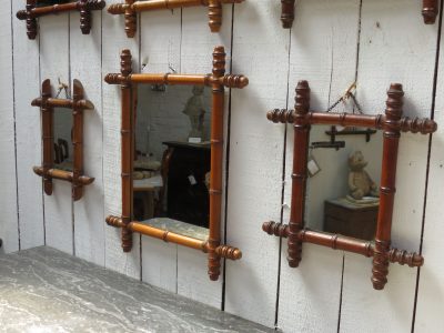 Set Of Nine Antique Faux Bamboo Mirrors - Image 3