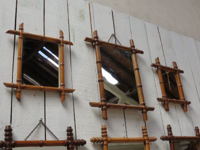 Set Of Nine Antique Faux Bamboo Mirrors - Image 4