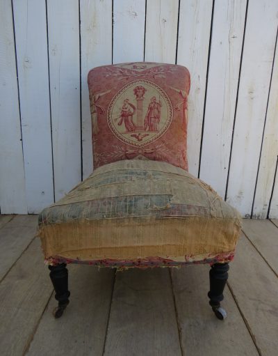 Antique Napoleon III Scroll Top Slipper Chair - Image 2
