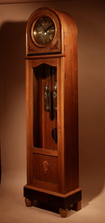 Art Deco Gustav Becker German Walnut Longcase Clock Circa 1920 - Image 7
