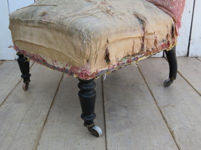 Antique Napoleon III Scroll Top Slipper Chair - Image 4