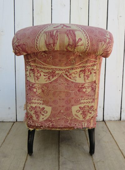 Antique Napoleon III Scroll Top Slipper Chair - Image 6
