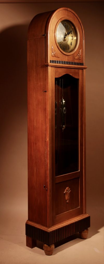 Art Deco Gustav Becker German Walnut Longcase Clock Circa 1920 - Image 10