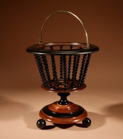 A Beautiful Walnut And Ebonised Tea Stove Bucket/Peat Bucket Jardinière. - Image 5