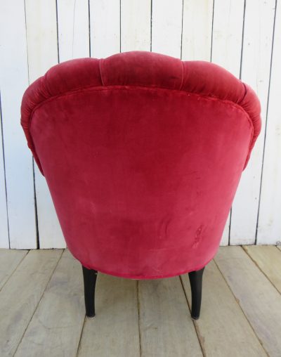 Antique Napoleon III Button Back Tub Chair - Image 6