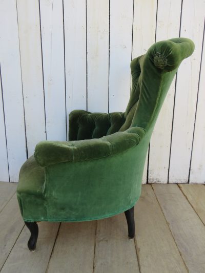 Antique Napoleon III Button Back Armchair - Image 5