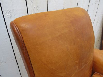 Pair Of French Leather Club Chairs - Image 5