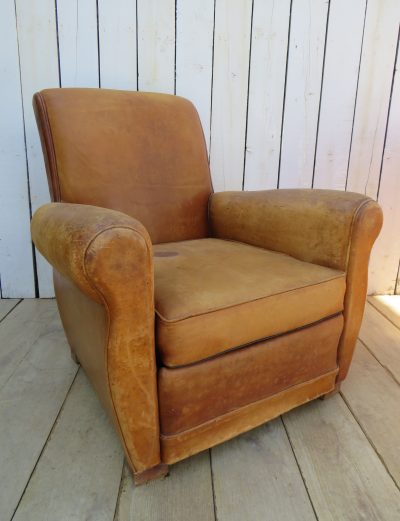 Pair Of French Leather Club Chairs - Image 12