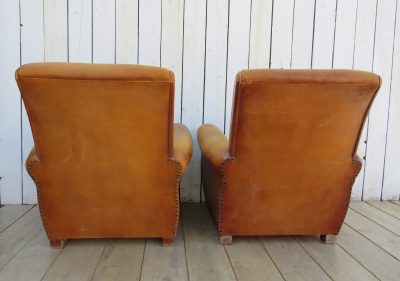 Pair Of French Leather Club Chairs - Image 7