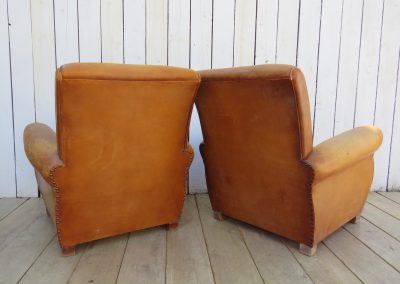 Pair Of French Leather Club Chairs - Image 3