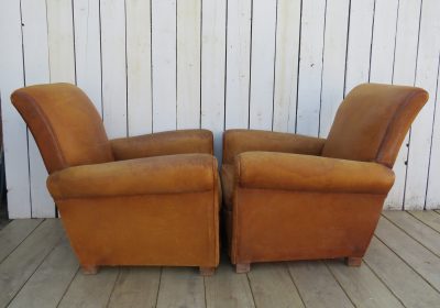 Pair Of French Leather Club Chairs - Image 8