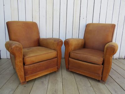 Pair Of French Leather Club Chairs - Image 14