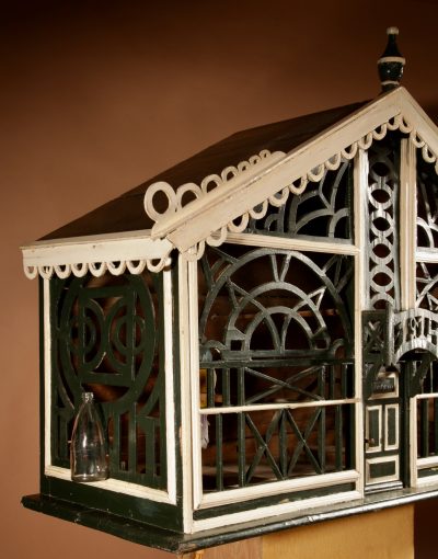 A Very Decorative Fretwork Table/Wall Hanging Birdcage Dated 1914 - Image 4