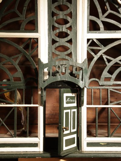 A Very Decorative Fretwork Table/Wall Hanging Birdcage Dated 1914 - Image 7