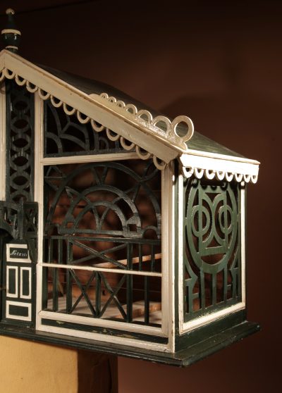 A Very Decorative Fretwork Table/Wall Hanging Birdcage Dated 1914 - Image 10