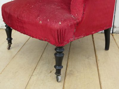 Antique Napoleon III Scroll Top Armchair - Image 4