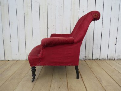 Antique Napoleon III Scroll Top Armchair - Image 5