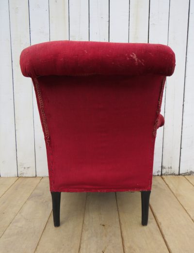 Antique Napoleon III Scroll Top Armchair - Image 6