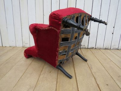 Antique Napoleon III Scroll Top Armchair - Image 7