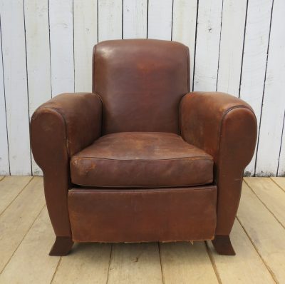 French Leather Club Chair - Image 2