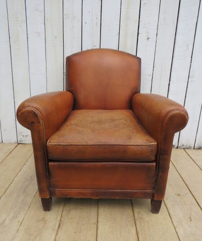French Leather Club Chair - Image 2