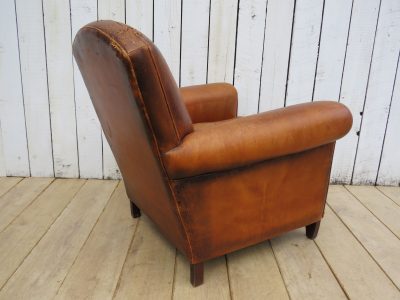 French Leather Club Chair - Image 3