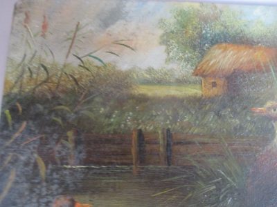 OIL PAINTING OF DUCKS ON WOOD EDWARDIAN   12 CM BY 17 CM SIGNED HAINSTER OR NAINSTER FREE POST - Image 4