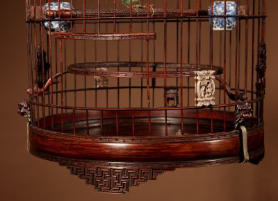Fine Made And Carved Chinese Bamboo Bird Cage. - Image 8