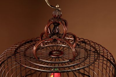Fine Made And Carved Chinese Bamboo Bird Cage. - Image 9