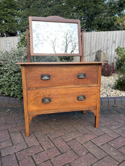 Arts & Crafts Oak Dressing Chest - Image 2