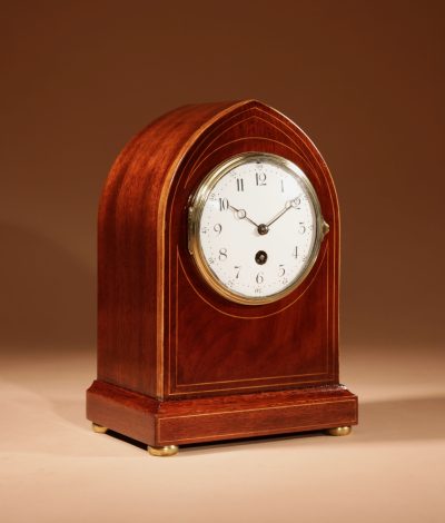 Interesting Edwardian Mahogany Mantel Clock Circa 1901-1914  - Image 4