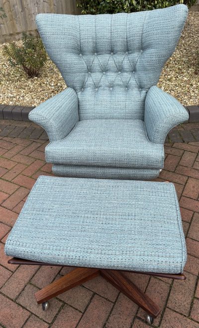 Original Mid Century G Plan 62 Chair and Footstool - Image 5
