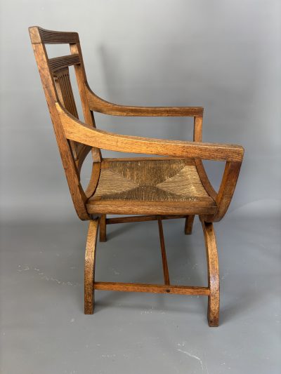 Arts & Crafts Oak Armchair - Image 5
