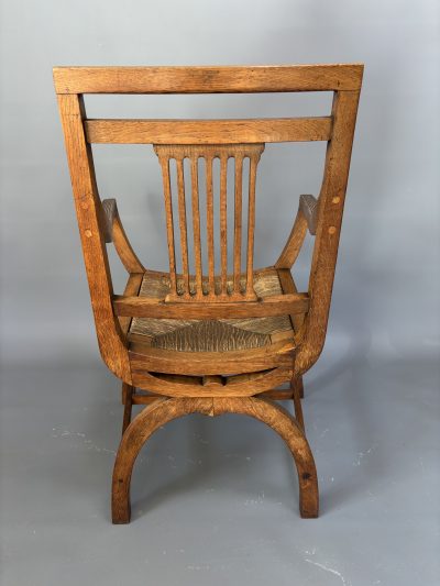 Arts & Crafts Oak Armchair - Image 6