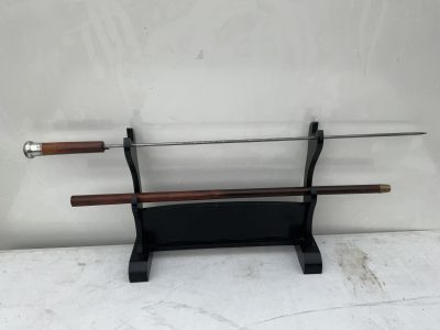 BRITISH MILITARY OFFICERS SWAGGER/WALKING STICK SWORD STICK. - Image 8